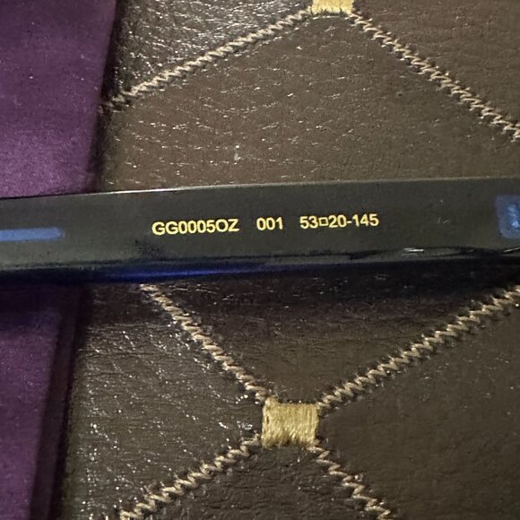 Authentic Gucci GG0005OZ 001 Eyeglass Frames — Black, Navy blue with Red Stripes - Picture 9 of 14